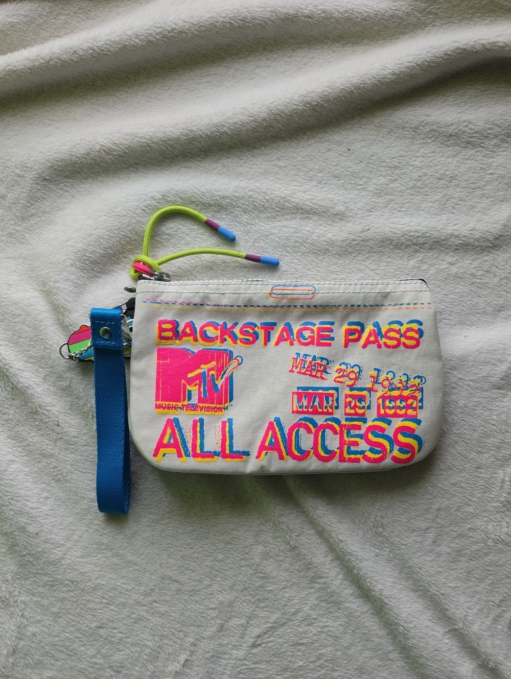 NWOT Kipling MTV All Access Wristlet Neon Colors